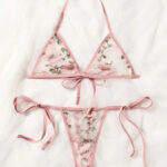 Pink Floral Lingerie Set