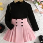 2 pieces Girl Pink Skirt & Black Top / 7 years