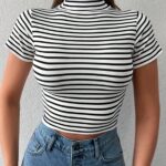 Crop Top Black & White/ size S/M