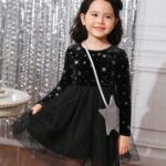 Girl Black Party Dress + Star Bag 6 ans/7 ans