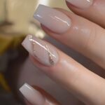 Nude Chic Nails Set 24 pcs + lime  + colle