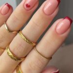 Heart Shape Red Elegant Nails - 24 pcs + lime + colle