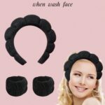 3 pcs Headband & Wrist Bands Black / Pink