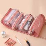 4 in one Makeup & Toiletries Bag - Pink/Peche