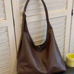 Large Capacity Brown Leather Bag